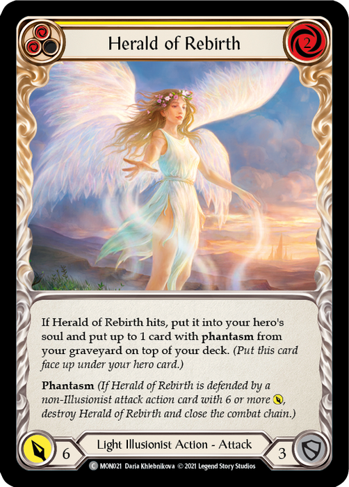 Herald of Rebirth (Yellow) - Rainbow Foil - 1st Edition