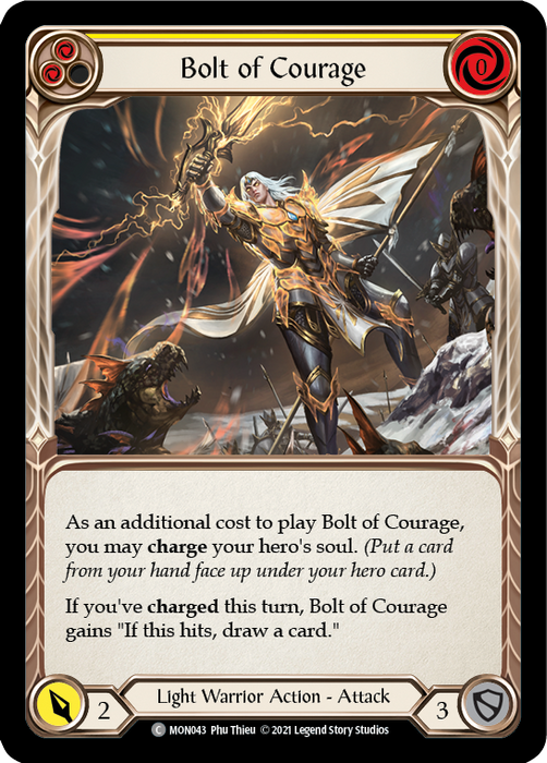 Bolt of Courage (Yellow) - Rainbow Foil - Unlimited Edition