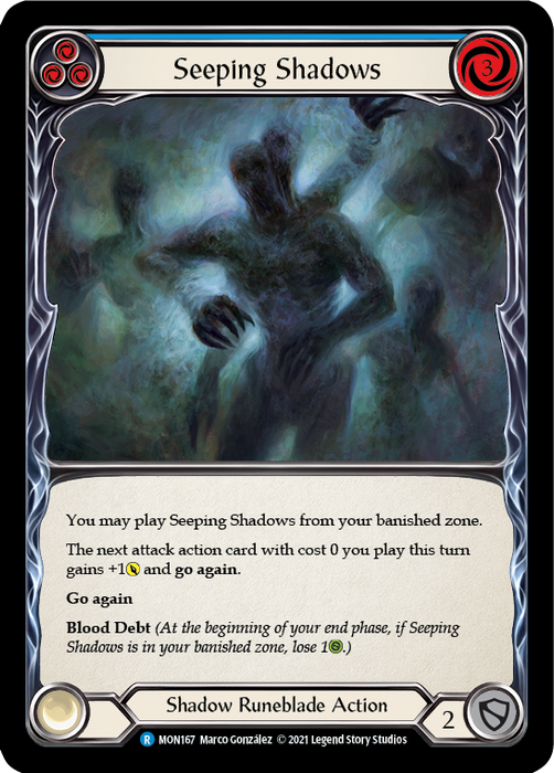 Seeping Shadows (Blue) - Rainbow Foil - 1st Edition