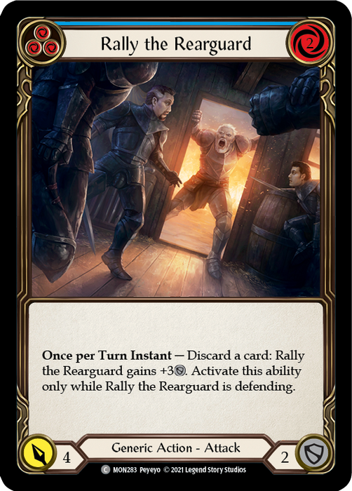 Rally the Rearguard (Blue) - Rainbow Foil - 1st Edition