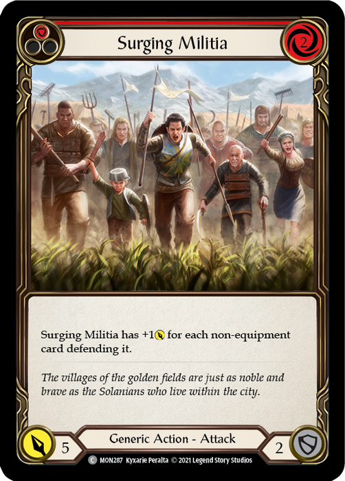 Surging Militia (Red) - Rainbow Foil - 1st Edition