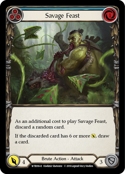 Savage Feast (Blue) - Rainbow Foil - Unlimited Edition