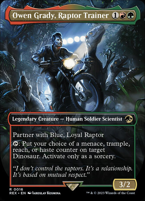 Owen Grady, Raptor Trainer - Borderless - Legendary (Foil)