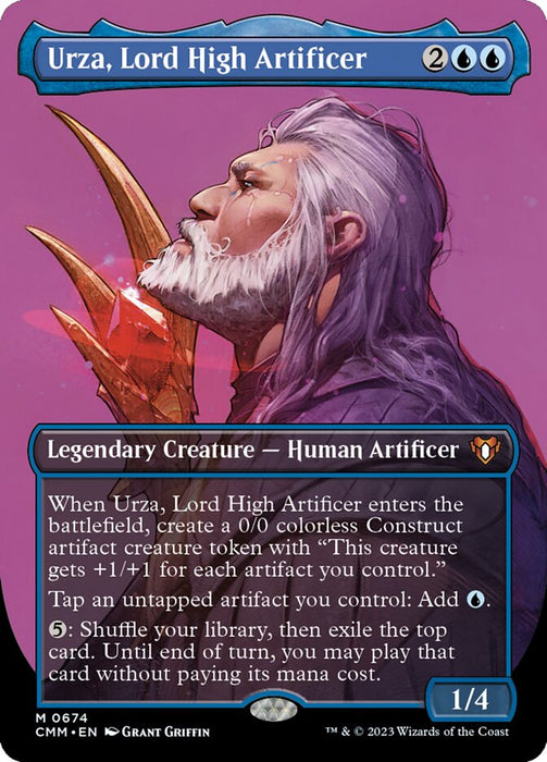 Urza, Lord High Artificer - Borderless - Legendary- Inverted (Foil)