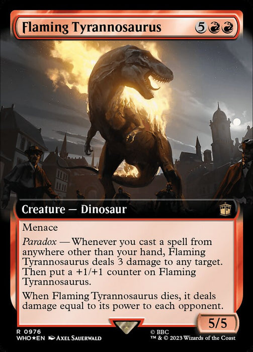 Flaming Tyrannosaurus - Extended Art (Foil)