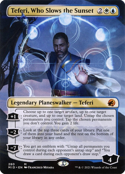 Teferi, Who Slows the Sunset - Borderless  (Foil)