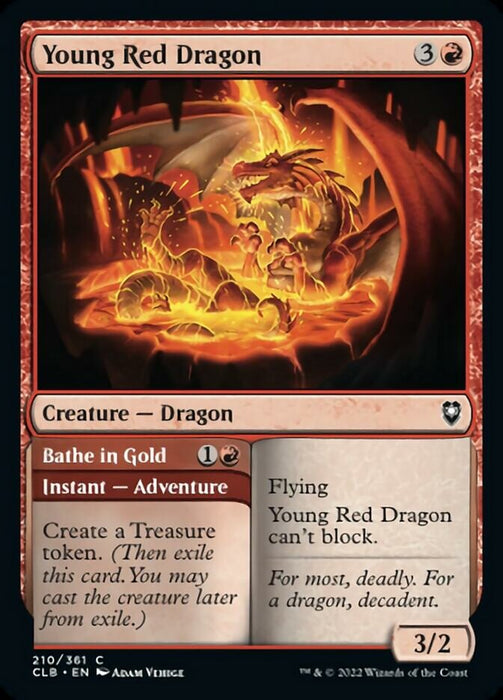 Young Red Dragon // Bathe in Gold  (Foil)