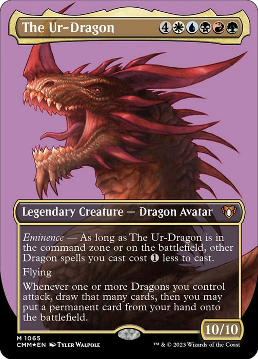 The Ur-Dragon - Borderless - Legendary- Inverted- Textured (Foil)