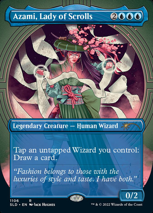 Azami, Lady of Scrolls - Borderless - Full Art - Legendary- Inverted