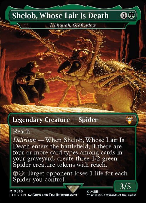 Shelob, Whose Lair Is Death - Ishkanah, Grafwidow - Borderless - Legendary- Inverted