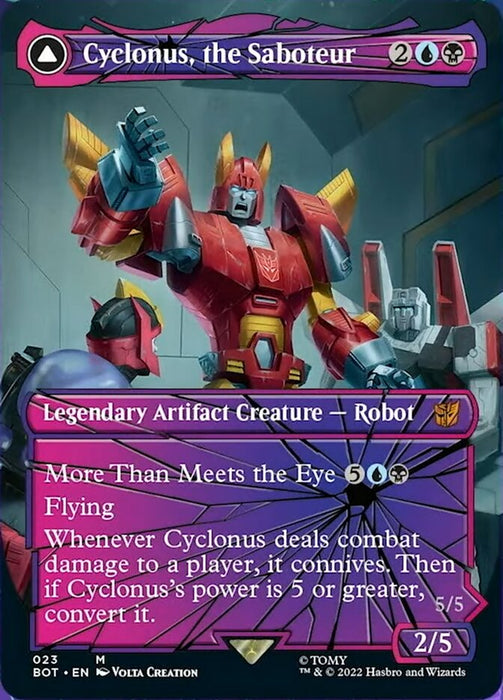 Cyclonus, the Saboteur // Cyclonus, Cybertronian Fighter - Borderless - Convertdfc- Shatteredglass- Legendary- Inverted (Foil)