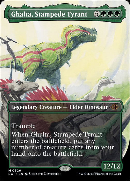 Ghalta, Stampede Tyrant - Borderless - Legendary- Inverted (Foil)