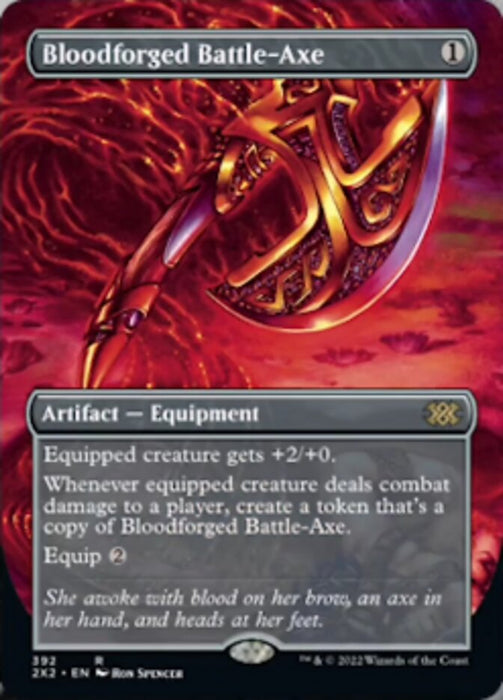 Bloodforged Battle-Axe - Borderless  - Inverted (Foil)